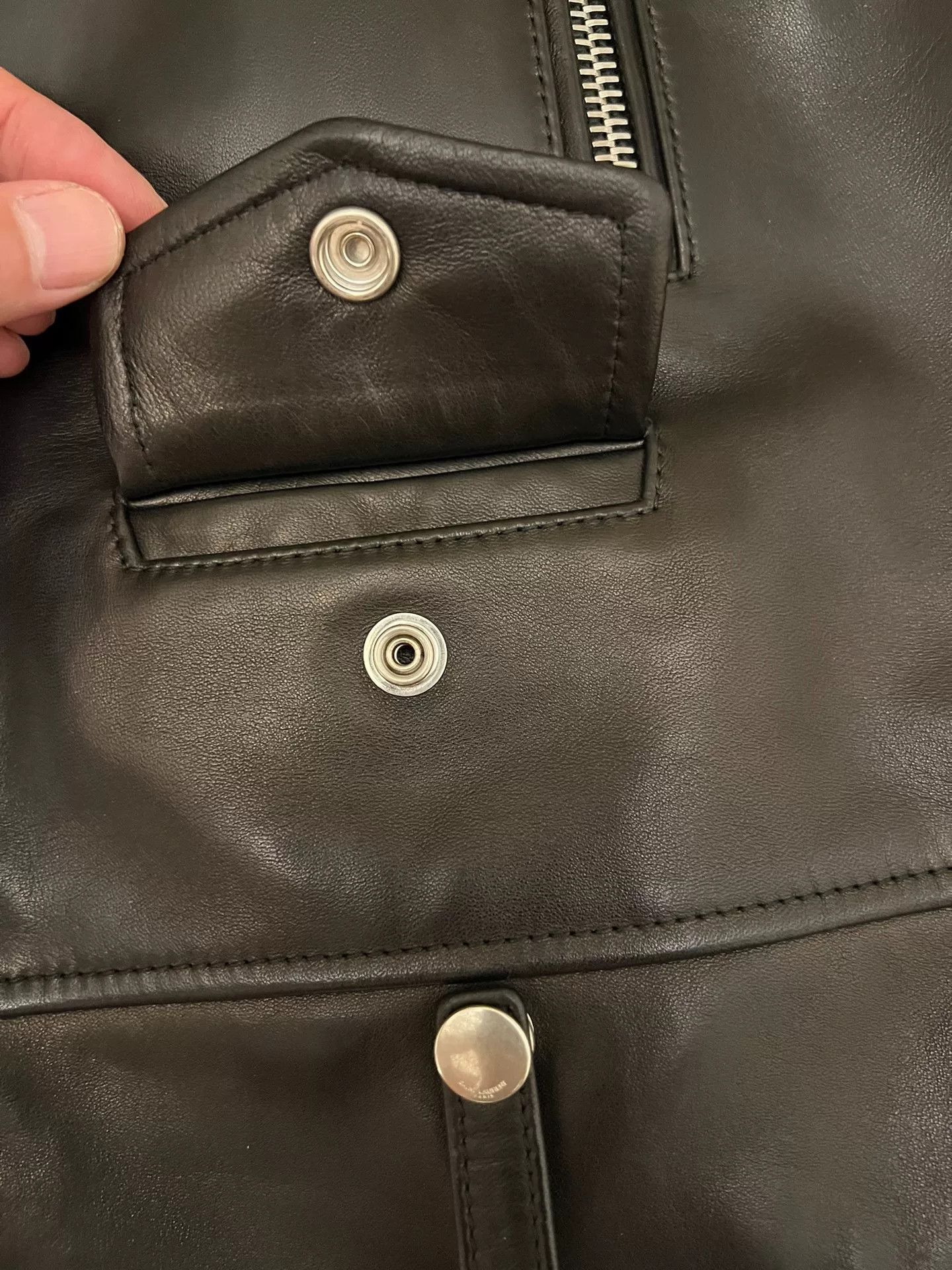 Yves Saint Laurent Saint Laurent Classic Black Leather Jacket Size US L / EU 52-54 / 3 - 7 Thumbnail