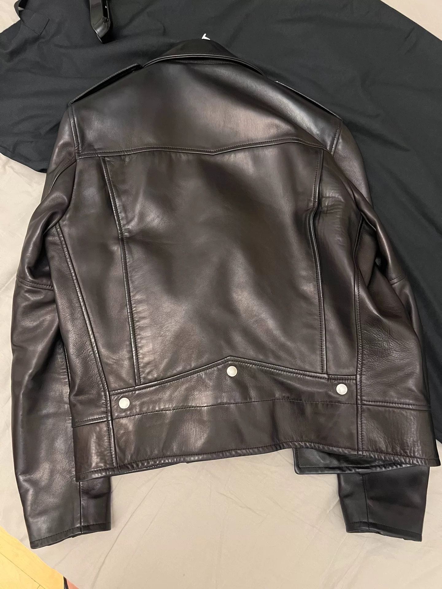 Yves Saint Laurent Saint Laurent Classic Black Leather Jacket Size US L / EU 52-54 / 3 - 2 Thumbnail