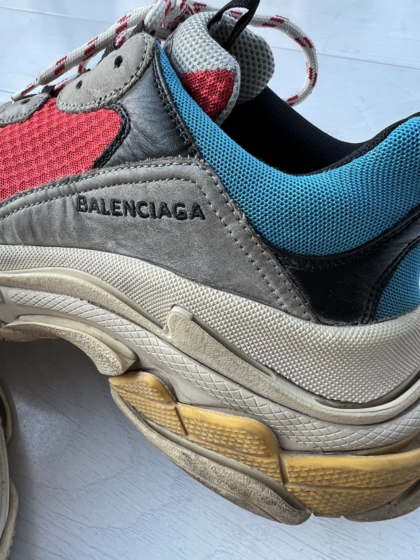 Balenciaga Balenciaga Triple S Blue Red Gray Sneakers Size US 8 / EU 41 - 7 Thumbnail