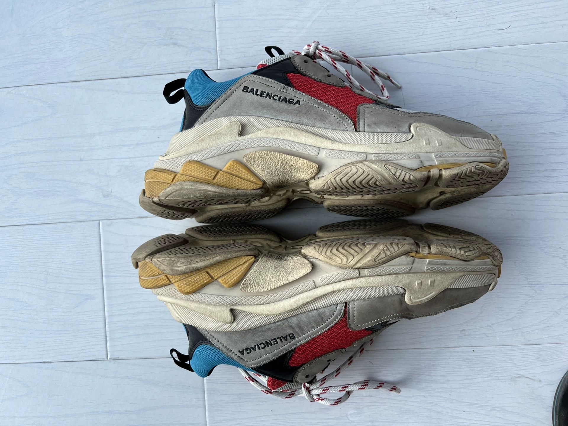 Balenciaga Balenciaga Triple S Blue Red Gray Sneakers Size US 8 / EU 41 - 3 Thumbnail