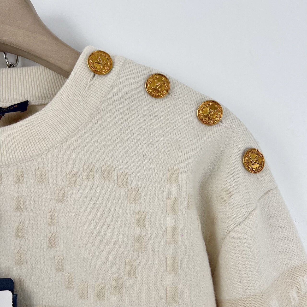 Louis Vuitton Louis Vuitton Beige Striped Logo Knit Sweater Size S / US 4 / IT 40 - 4 Thumbnail
