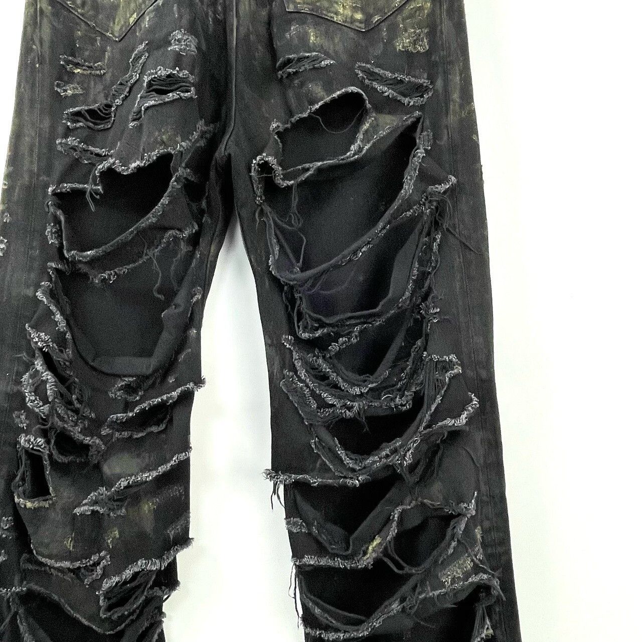 Balenciaga Balenciaga Destroyed Baggy Yellow Clay Jeans Size 22" - 7 Thumbnail