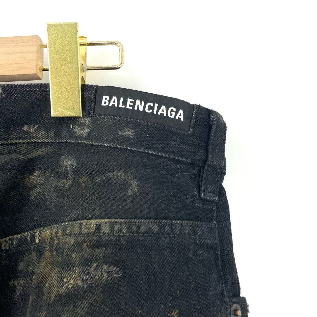 Balenciaga Balenciaga Destroyed Baggy Yellow Clay Jeans Size 22" - 5 Thumbnail