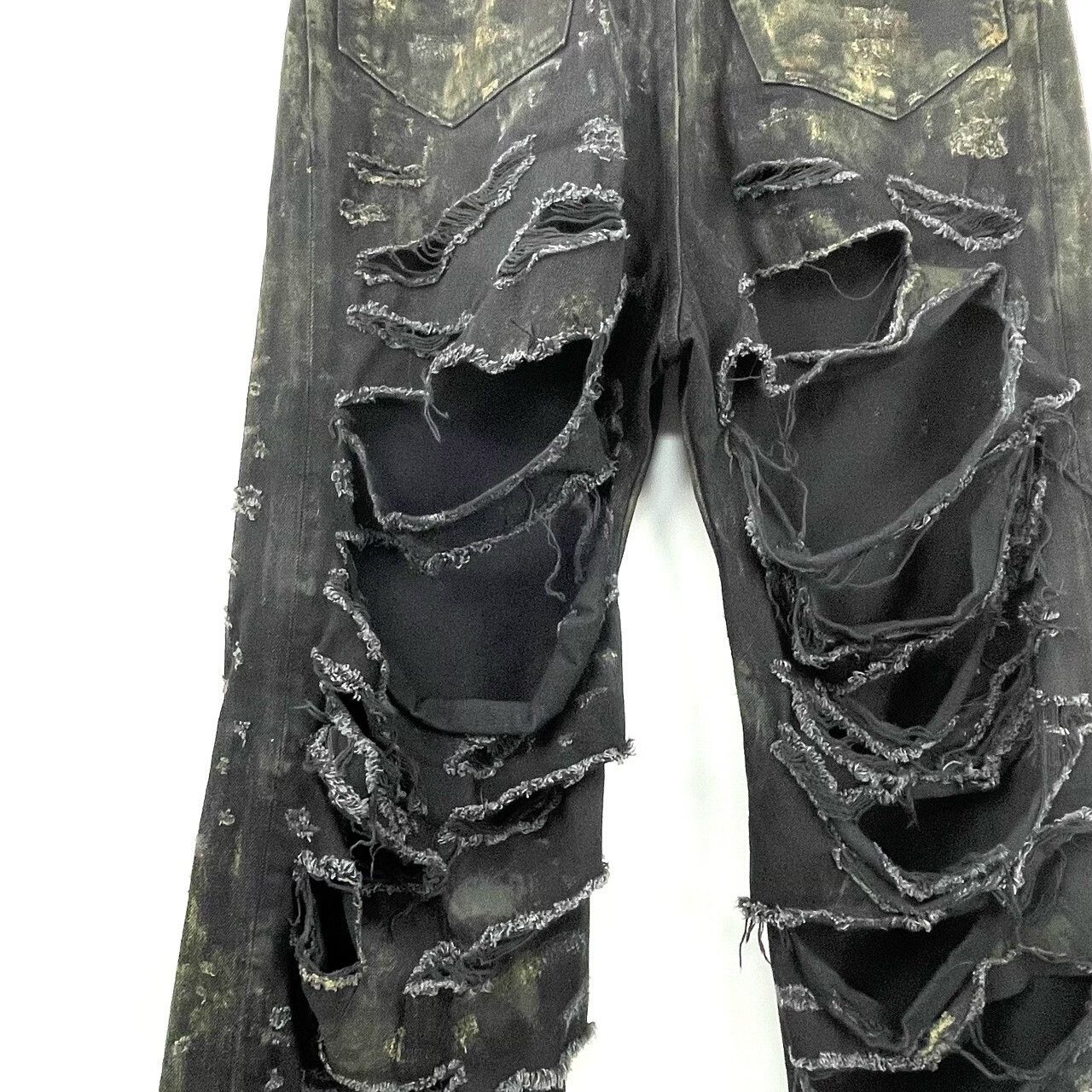 Balenciaga Balenciaga Destroyed Baggy Yellow Clay Jeans Size 22" - 6 Thumbnail
