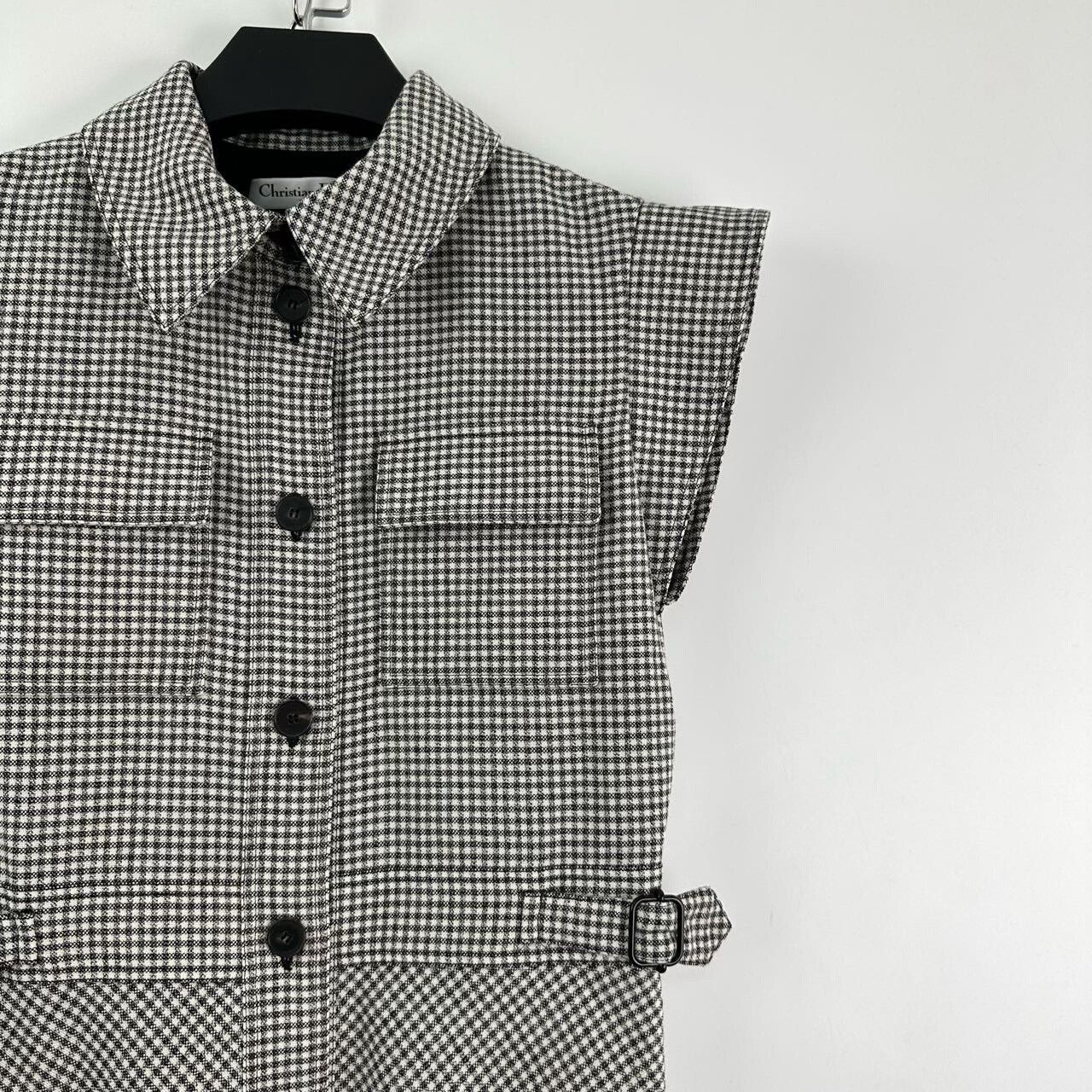 Dior Dior Houndstooth Sleeveless Wool Dress Size XS / US 0-2 / IT 36-38 - 6 Thumbnail