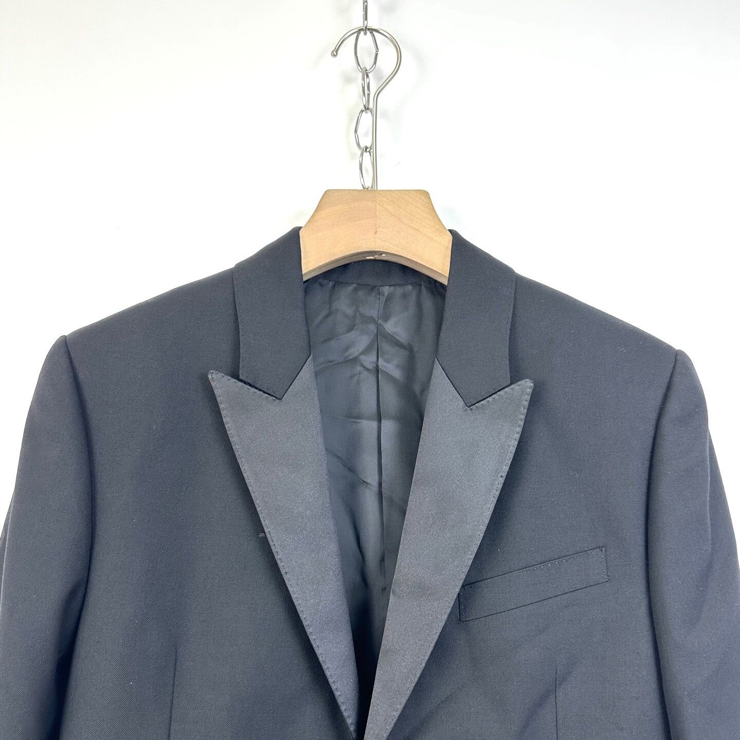 Celine Celine Women's Black Satin Peak Lapel Blazer Size XXS / US 00 / IT 34 - 3 Thumbnail