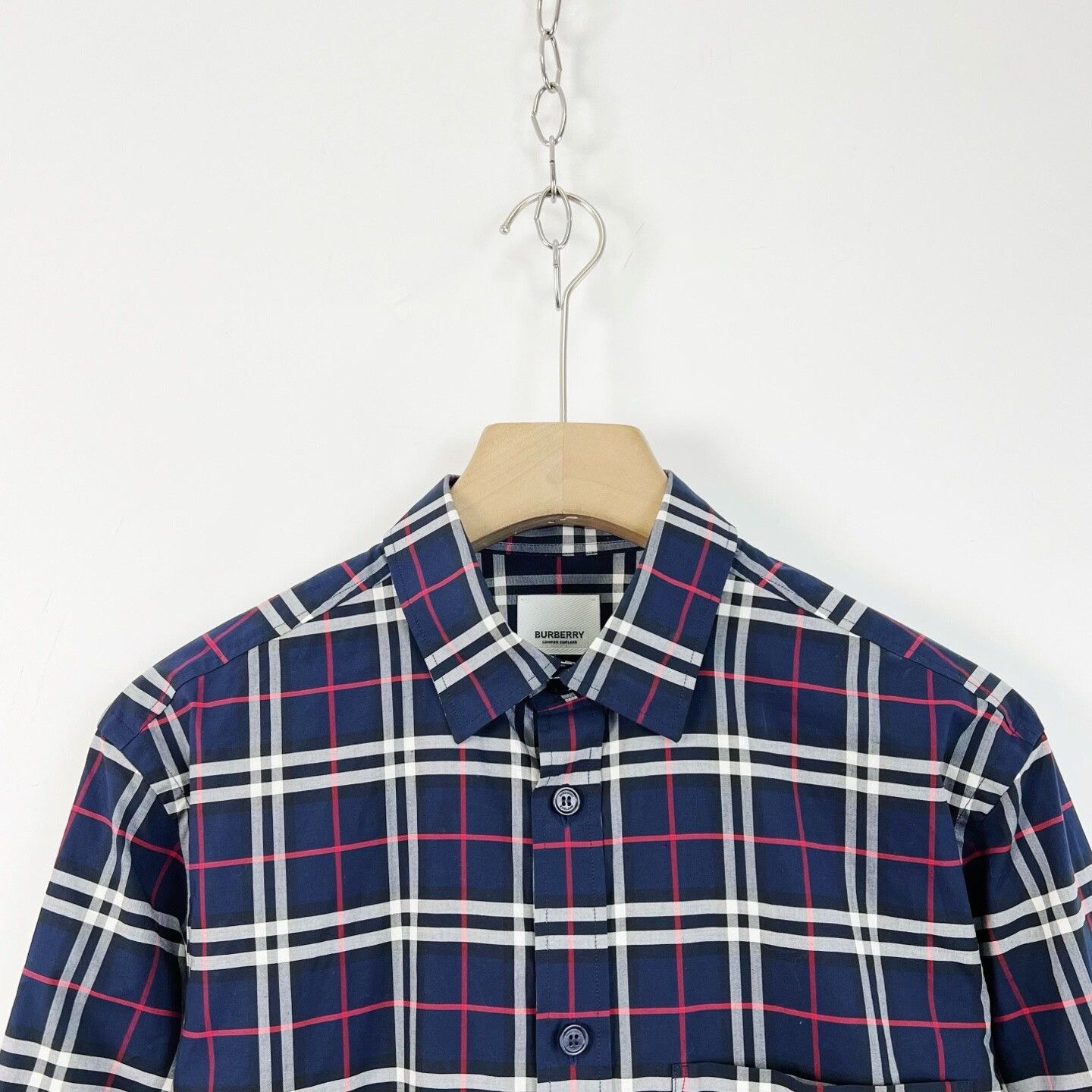 Burberry Burberry Navy Check Long-Sleeve Shirt Size US S / EU 44-46 / 1 - 2 Thumbnail