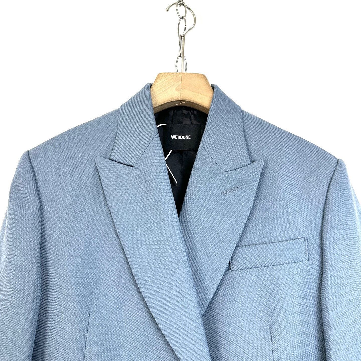 WE11DONE We11done Blue Embossed Logo Lapel Blazer Size XS / US 0-2 / IT 36-38 - 3 Thumbnail