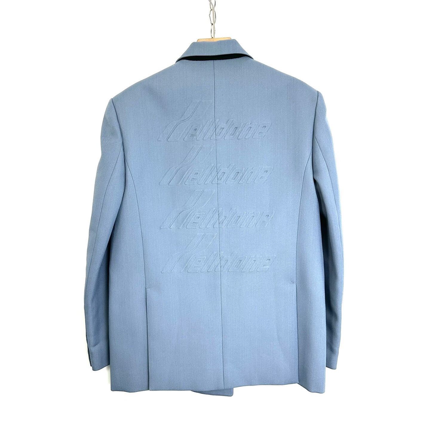 WE11DONE We11done Blue Embossed Logo Lapel Blazer Size XS / US 0-2 / IT 36-38 - 2 Thumbnail
