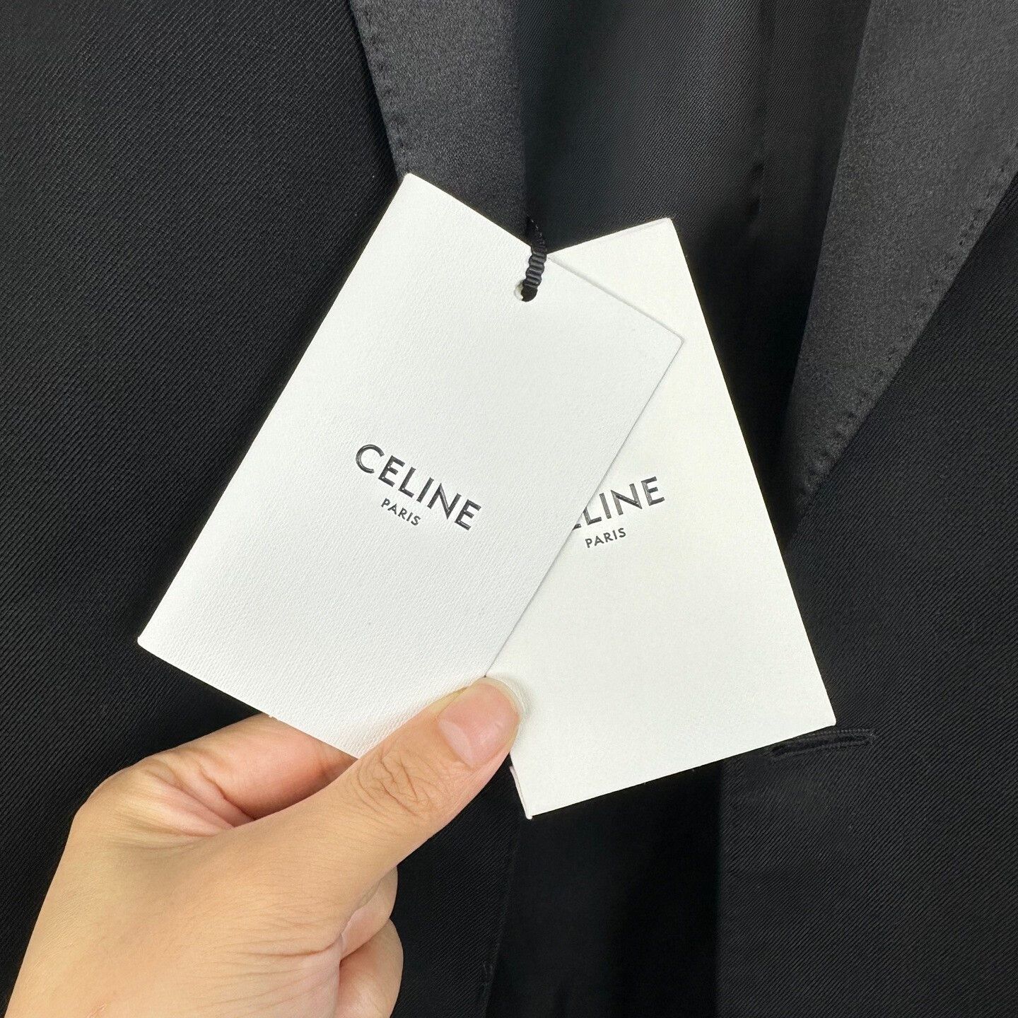 Celine Celine Women's Black Satin Peak Lapel Blazer Size XXS / US 00 / IT 34 - 7 Thumbnail