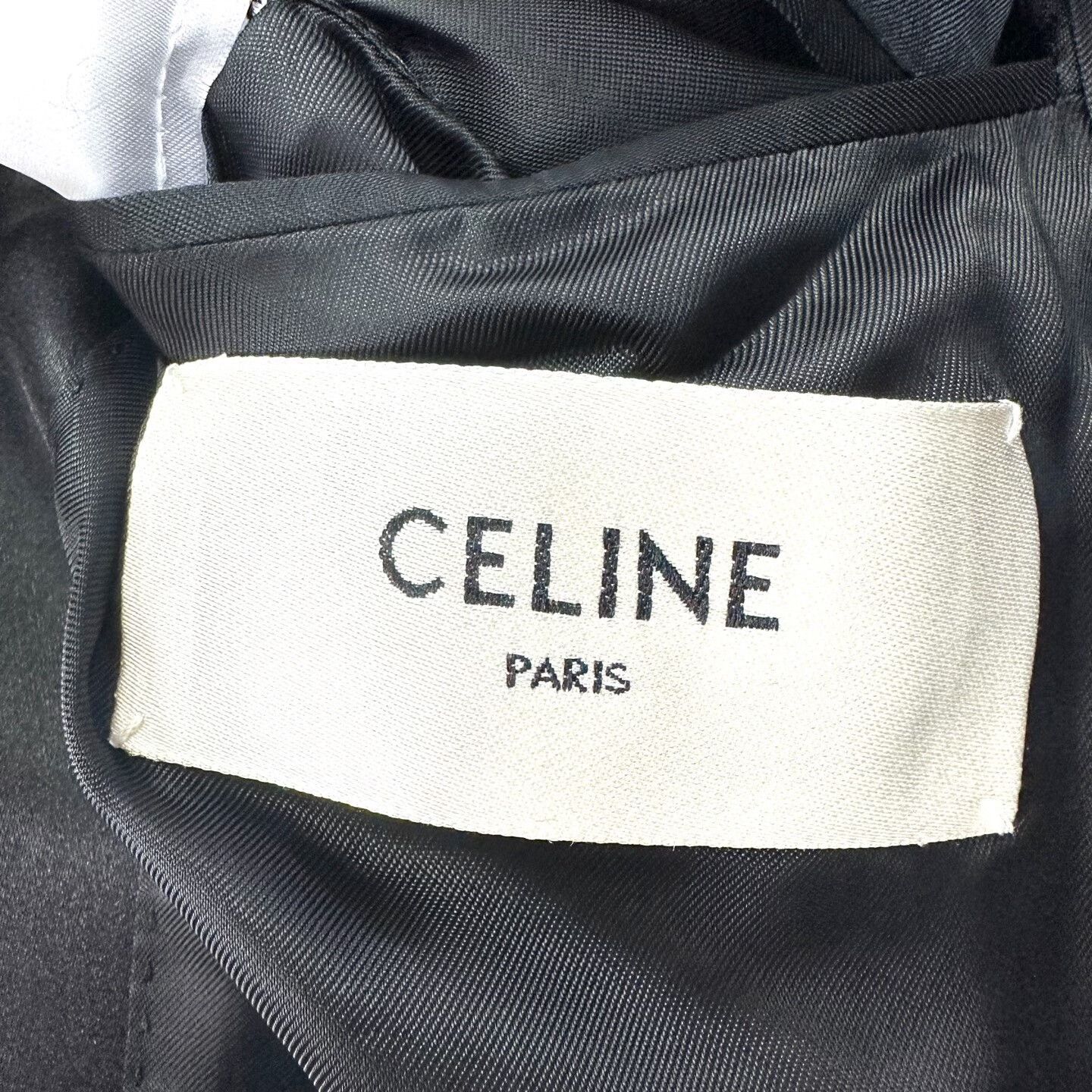 Celine Celine Women's Black Satin Peak Lapel Blazer Size XXS / US 00 / IT 34 - 4 Thumbnail