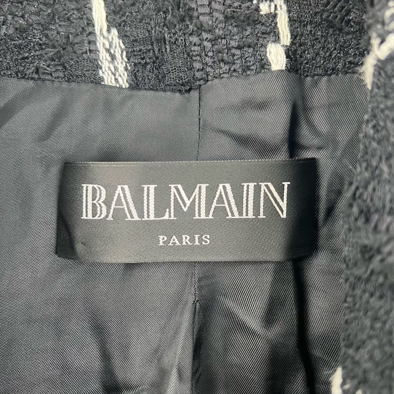 Balmain Balmain Black White Plaid Woven Gold Button Coat Size S / US 4 / IT 40 - 3 Thumbnail