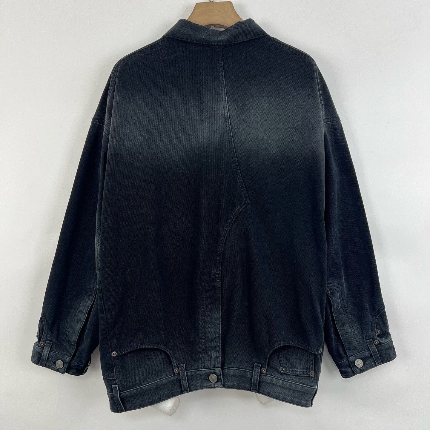 Balenciaga Balenciaga Deconstructed Black Denim Jacket Size XS / US 0-2 / IT 36-38 - 2 Thumbnail