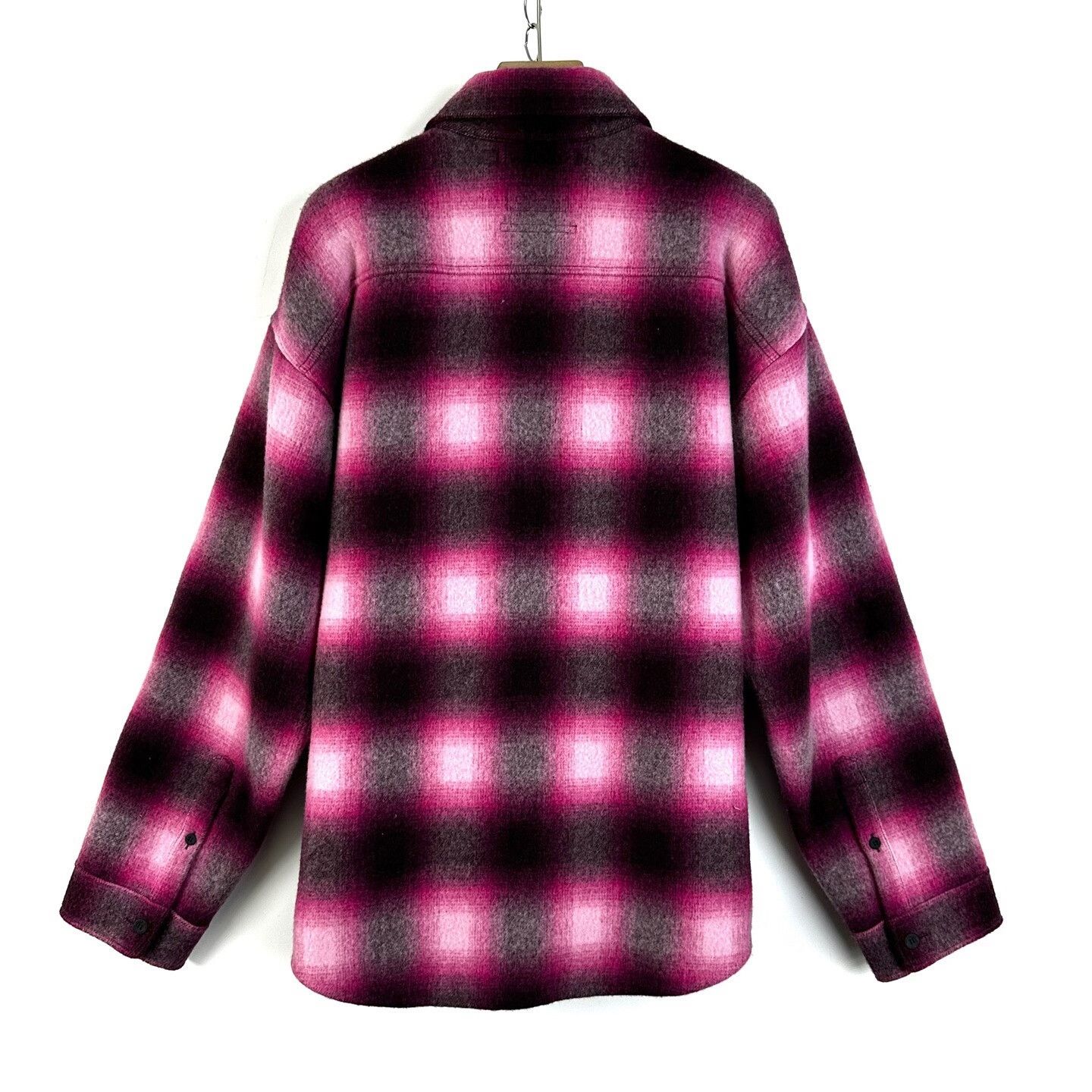 Balenciaga Balenciaga Pink Plaid Lamb Wool Jacket Shirt Size XXS / US 00 / IT 34 - 2 Thumbnail