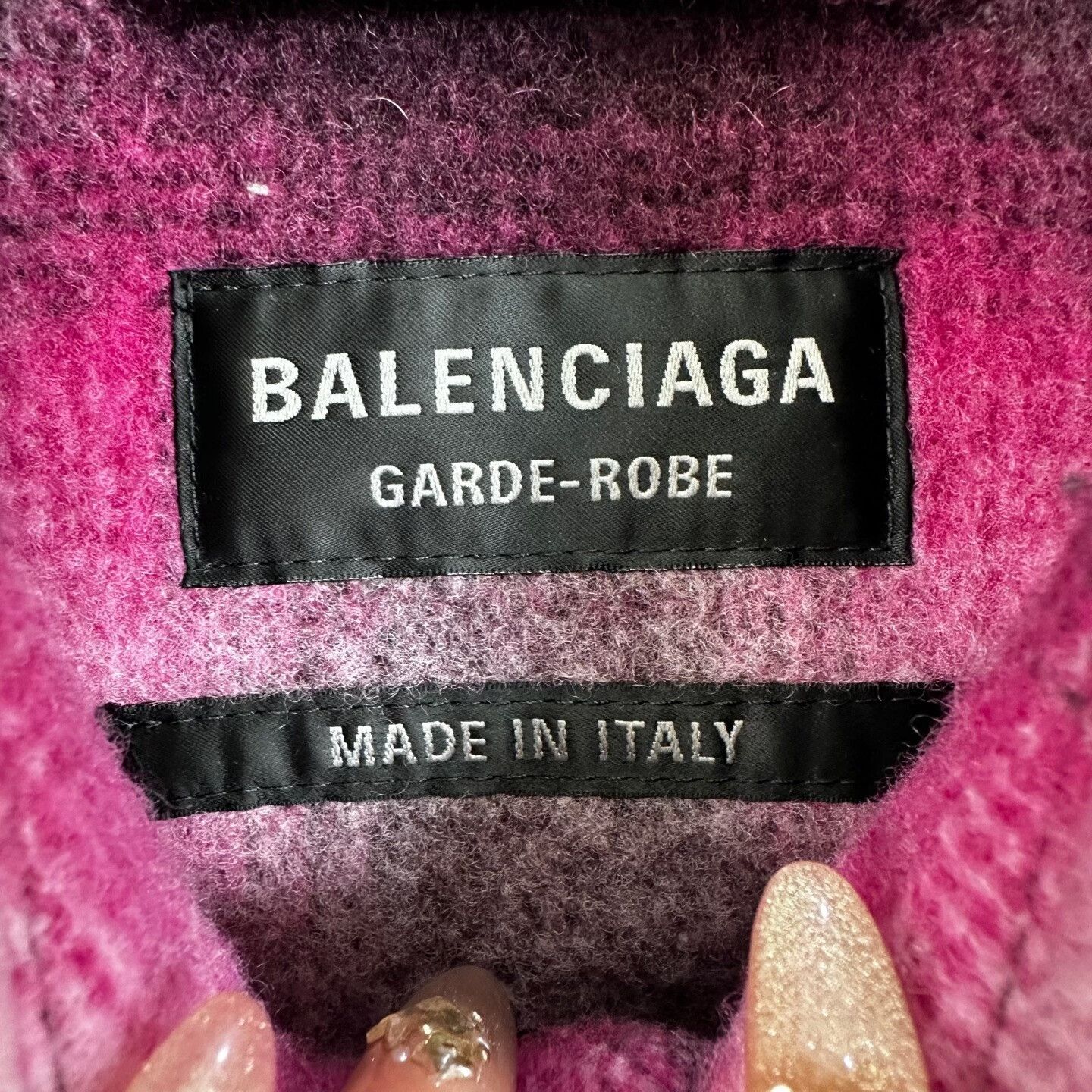 Balenciaga Balenciaga Pink Plaid Lamb Wool Jacket Shirt Size XXS / US 00 / IT 34 - 4 Thumbnail