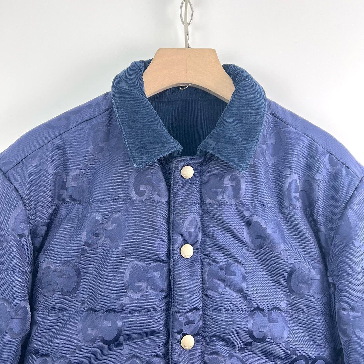 Gucci Gucci Blue Logo Reversible Cotton Jacket Size US S / EU 44-46 / 1 - 5 Thumbnail