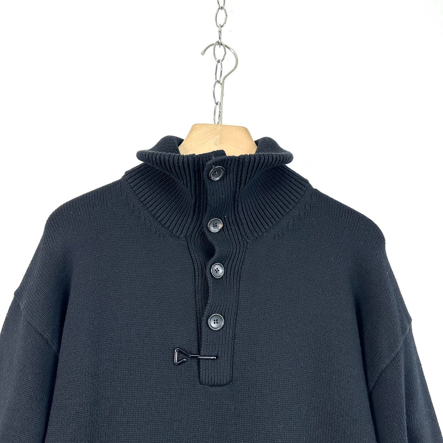 Louis Vuitton Louis Vuitton Black Wool Polo Collar Sweater Size US M / EU 48-50 / 2 - 3 Thumbnail