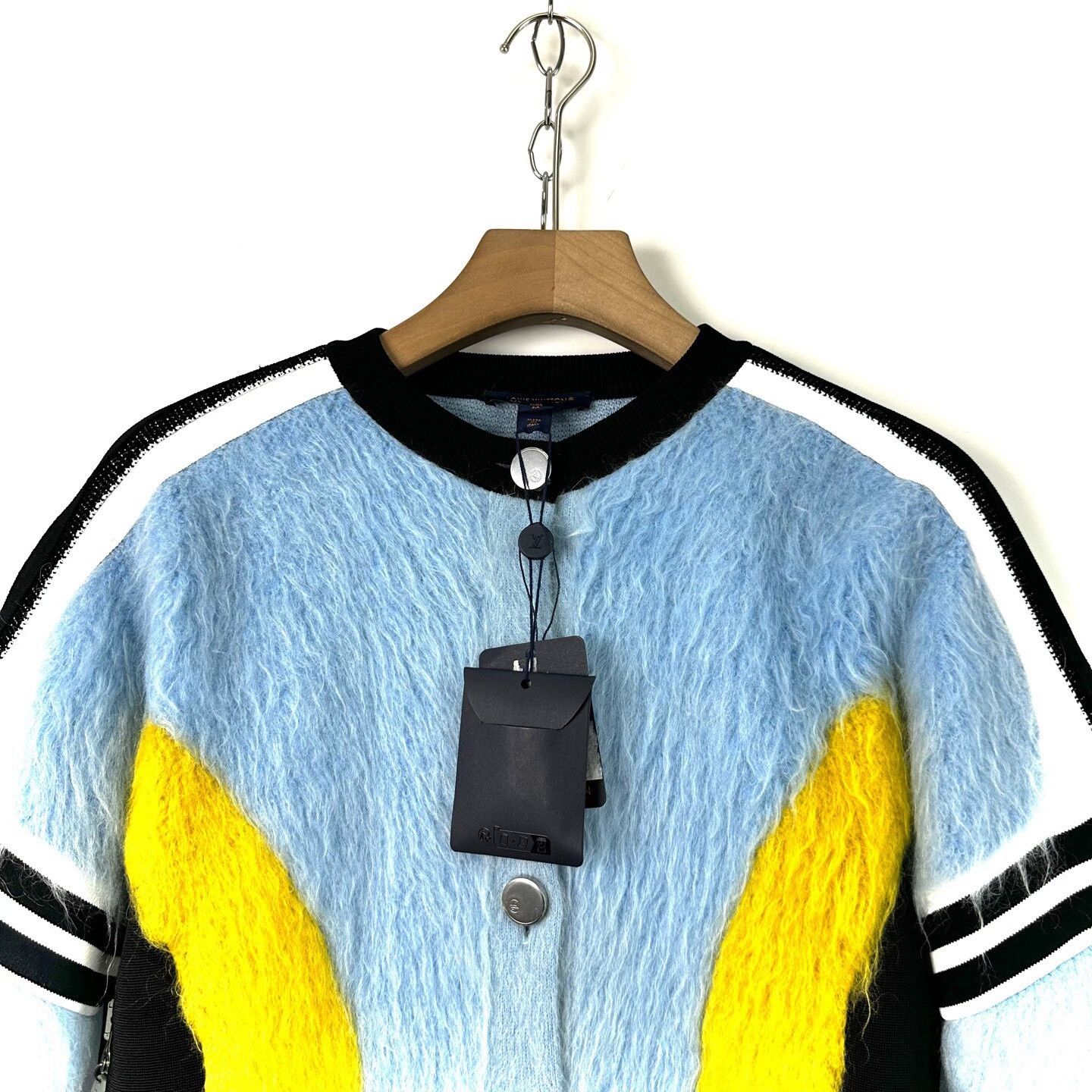 Louis Vuitton Louis Vuitton Blue Mohair Side Stripe Cardigan Size M / US 6-8 / IT 42-44 - 3 Thumbnail