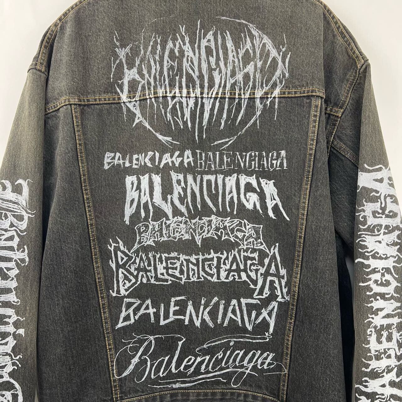 Balenciaga Balenciaga Dragon Year Graffiti Logo Denim Jacket Size XS / US 0-2 / IT 36-38 - 4 Thumbnail