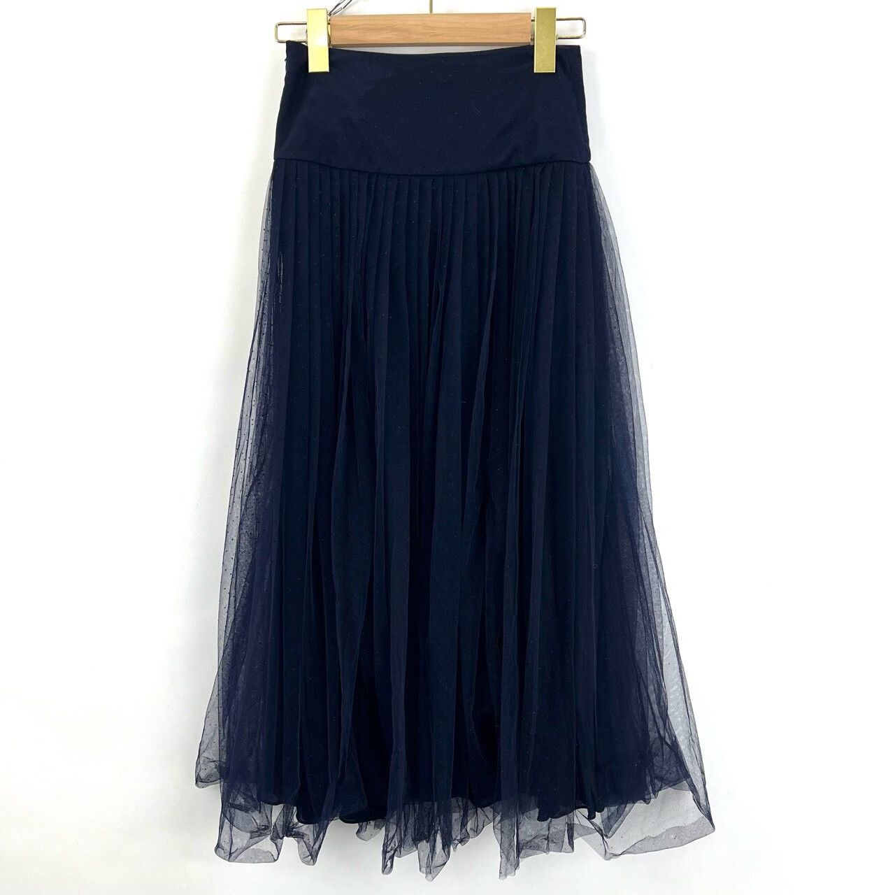Dior Dior Navy Tulle Midi Skirt Size 36" / US 14 / IT 50 - 2 Thumbnail