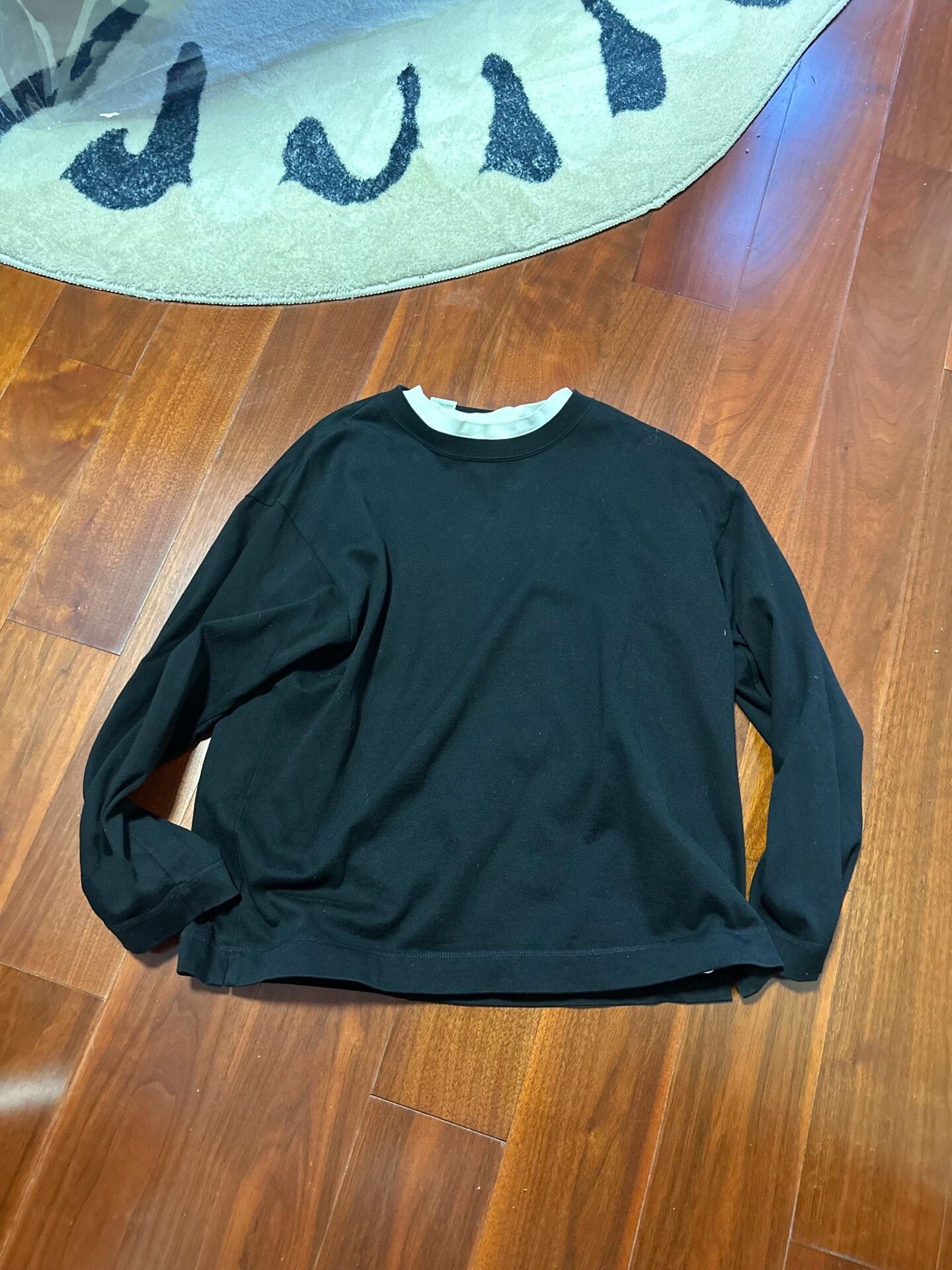 N.Hoolywood N.hoolywood Black Crewneck Long-Sleeve T-Shirt Size US XL / EU 56 / 4 - 4 Thumbnail