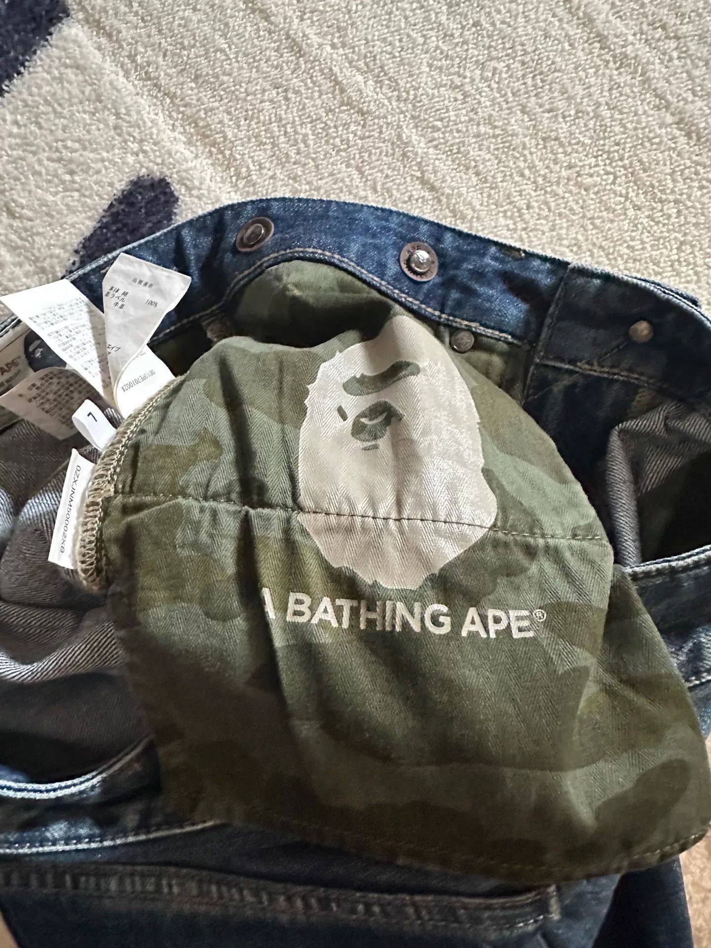 Bape BAPE Washed Selvedge Five-Pocket Jeans Size US 34 / EU 50 - 6 Thumbnail