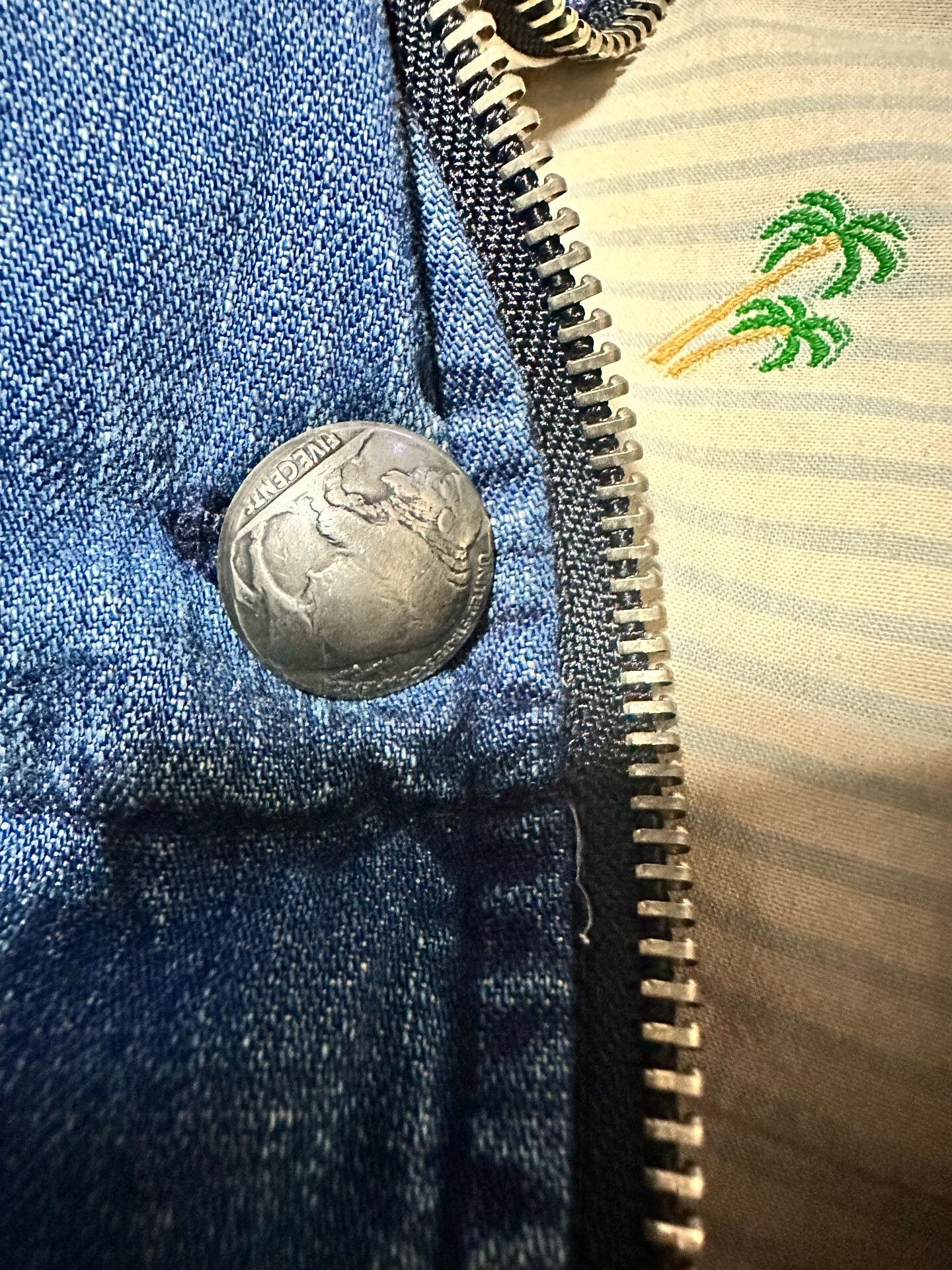 Remi Relief REMI RELIEF Denim Down Vest Silver Coin Buttons Size US M / EU 48-50 / 2 - 6 Thumbnail