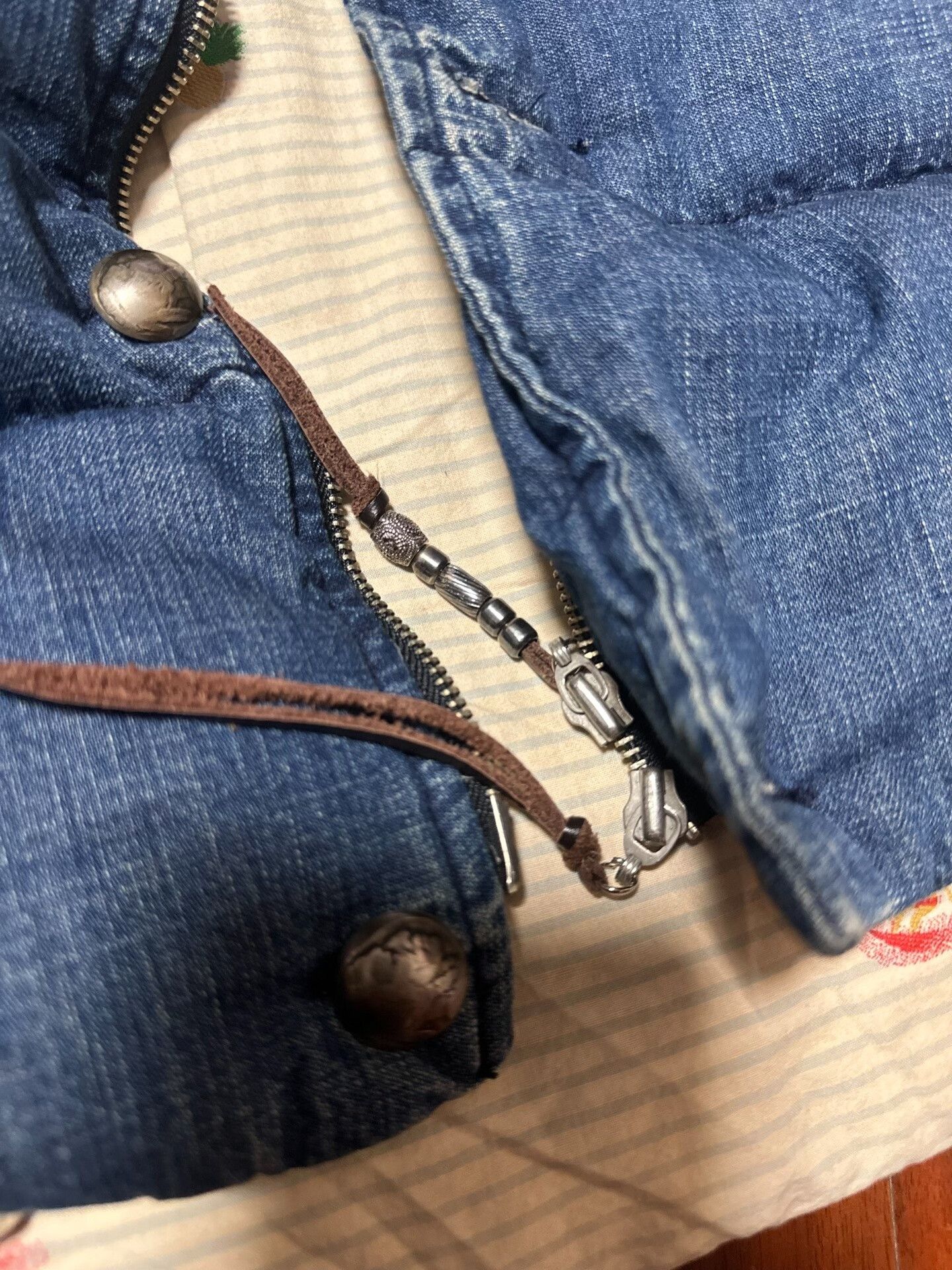 Remi Relief REMI RELIEF Denim Down Vest Silver Coin Buttons Size US M / EU 48-50 / 2 - 3 Thumbnail