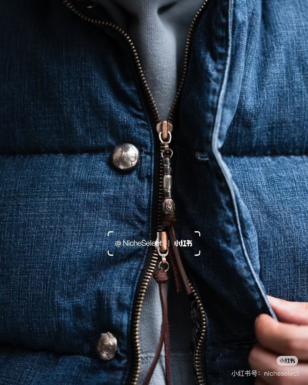 Remi Relief REMI RELIEF Denim Down Vest Silver Coin Buttons Size US M / EU 48-50 / 2 - 7 Thumbnail