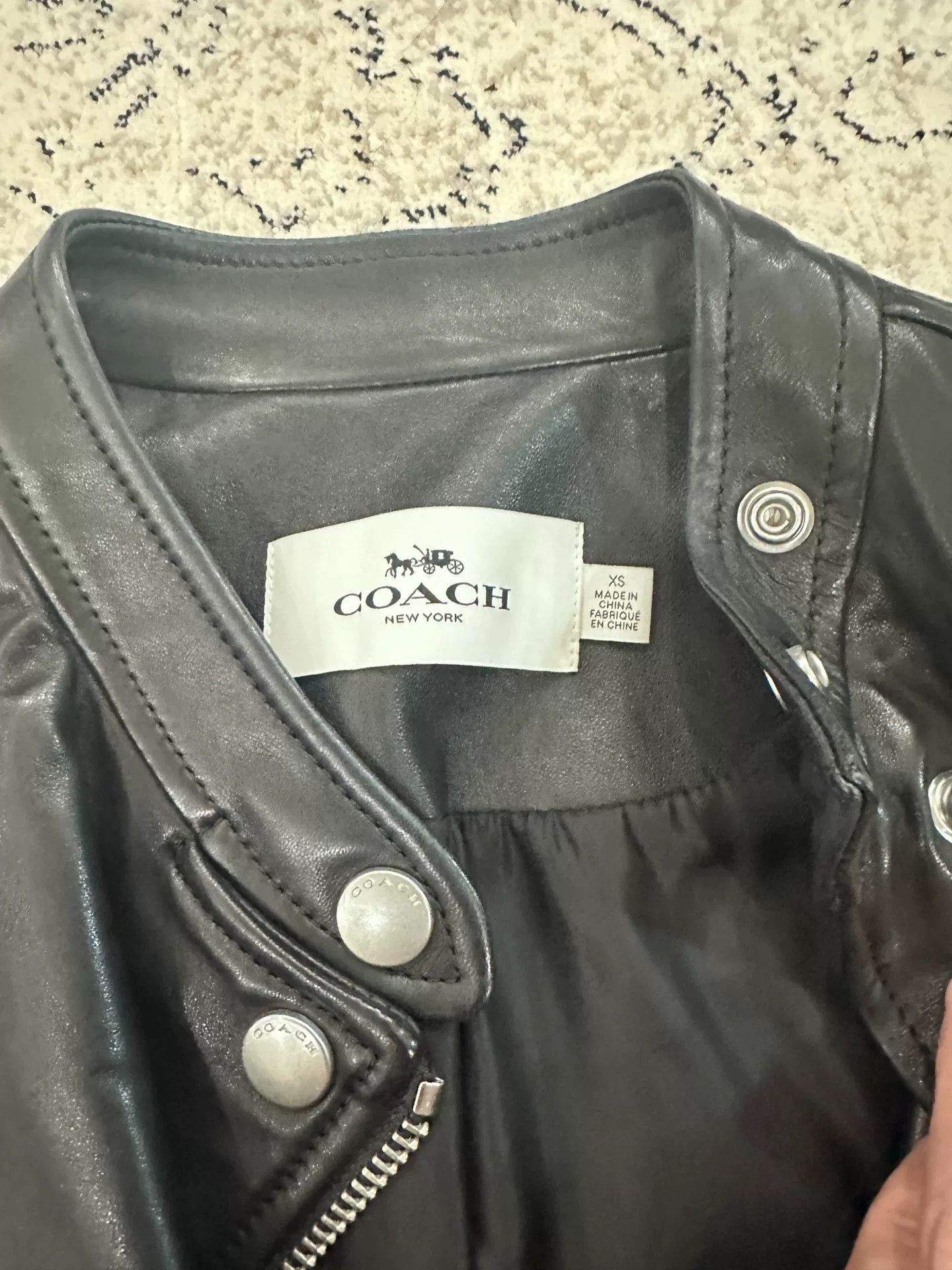 COACH Leather Moto Jacket XS