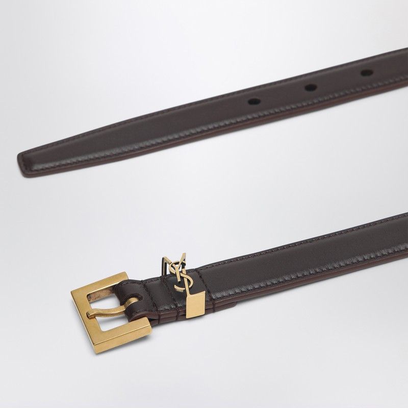 Saint Laurent Paris Saint Laurent Dark Burgundy Cassandre Leather Belt Size ONE SIZE - 2 Thumbnail