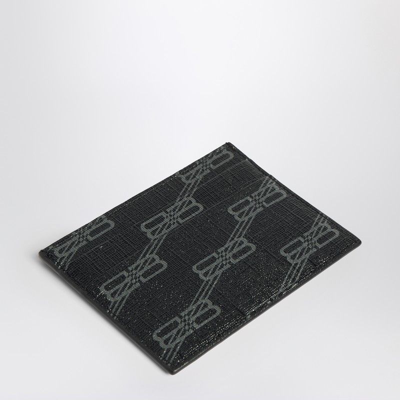 Balenciaga Balenciaga Signature Card Holder In Black And Grey Bb Monogram Coated Canvas Size ONE SIZE - 2 Thumbnail