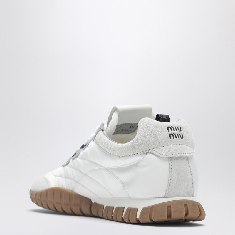Miu Miu Miu Miu White Tyre Sneakers In Technical Fabric And Suede Size US 10 / IT 40 - 2 Thumbnail