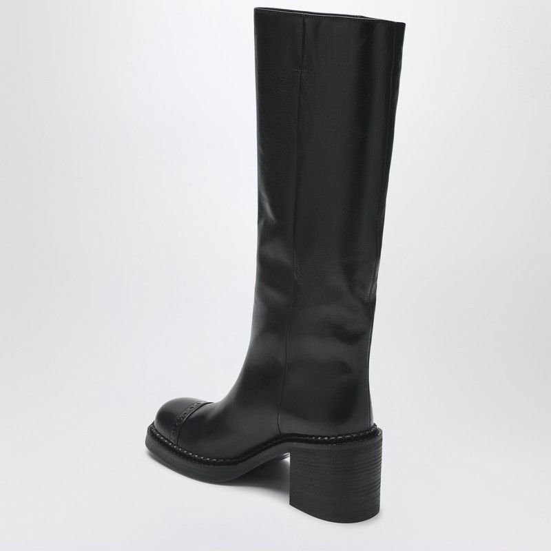 Miu Miu Miu Miu Black Leather Boots Size US 10 / IT 40 - 2 Thumbnail