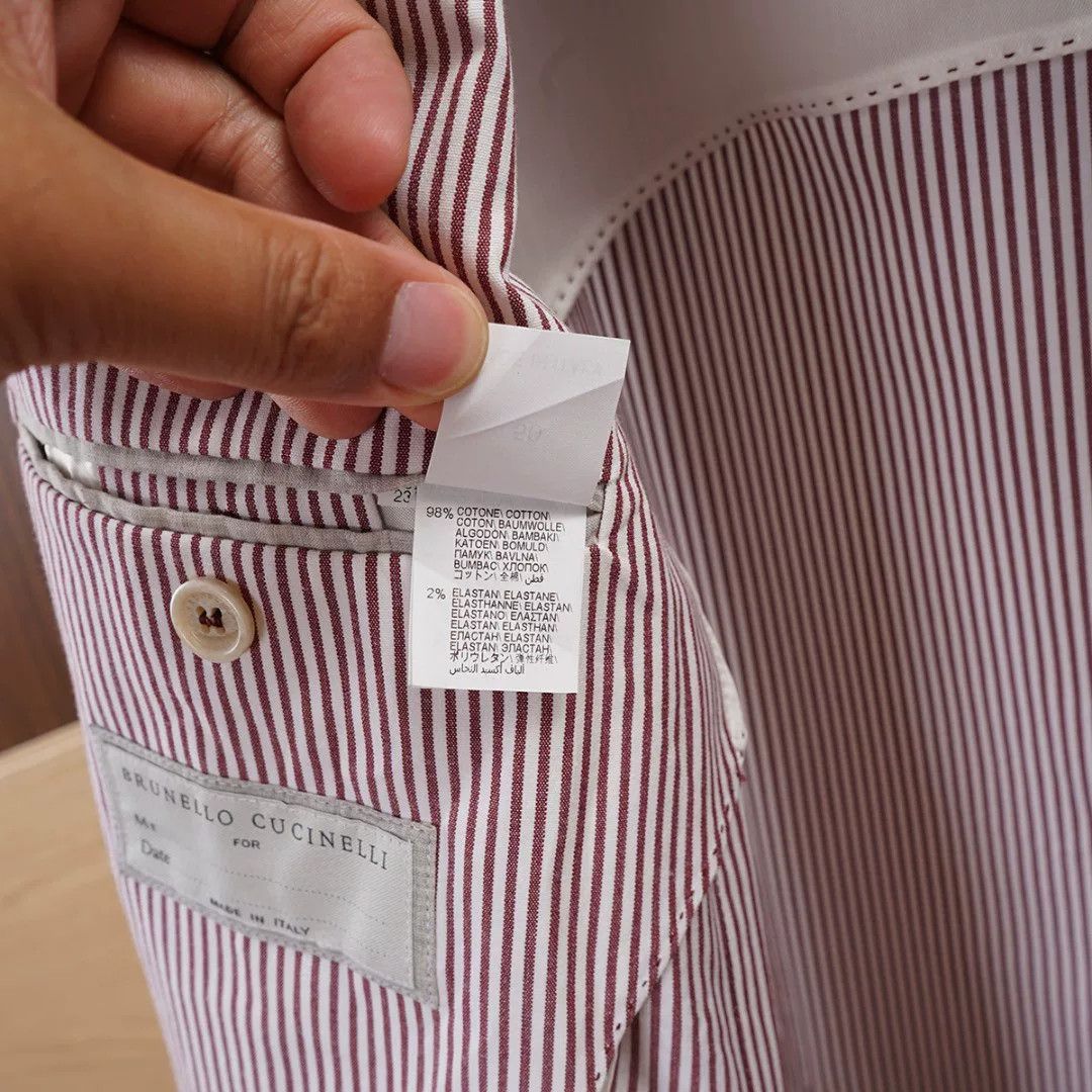 Brunello Cucinelli Brunello Cucinelli Men's Striped Blazer Size US M / EU 48-50 / 2 - 8 Thumbnail
