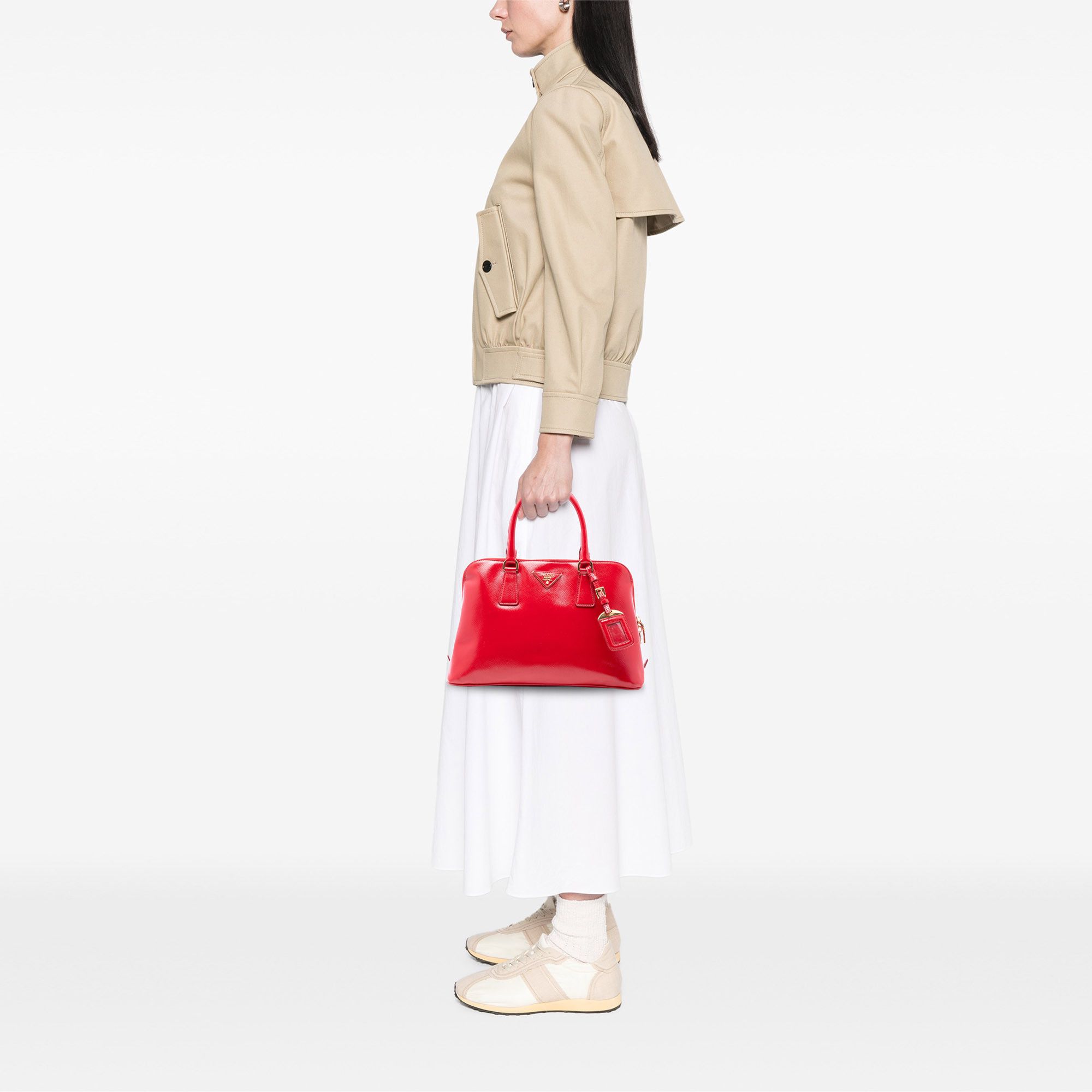 Prada Prada Medium Saffiano Vernice Promenade Satchel Size ONE SIZE - 7 Thumbnail