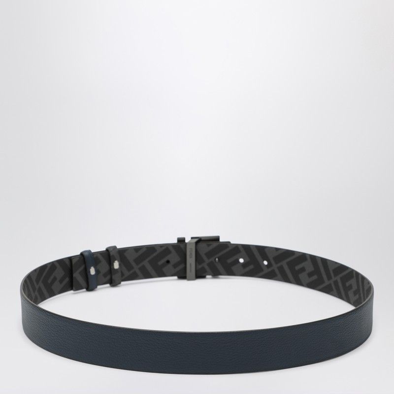 Fendi Fendi Dark Blue Leather And Black Ff Canvas Reversible Belt Size ONE SIZE - 2 Thumbnail