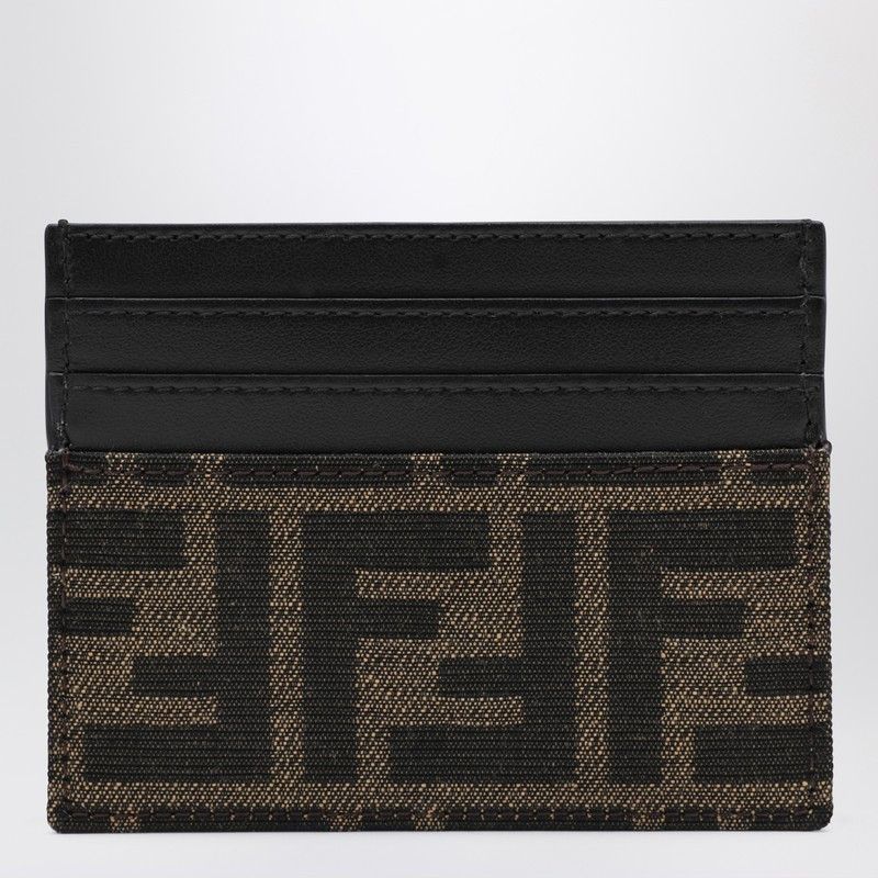 Fendi Fendi Brown Ff Jacquard Fabric Card Holder Size ONE SIZE - 2 Thumbnail