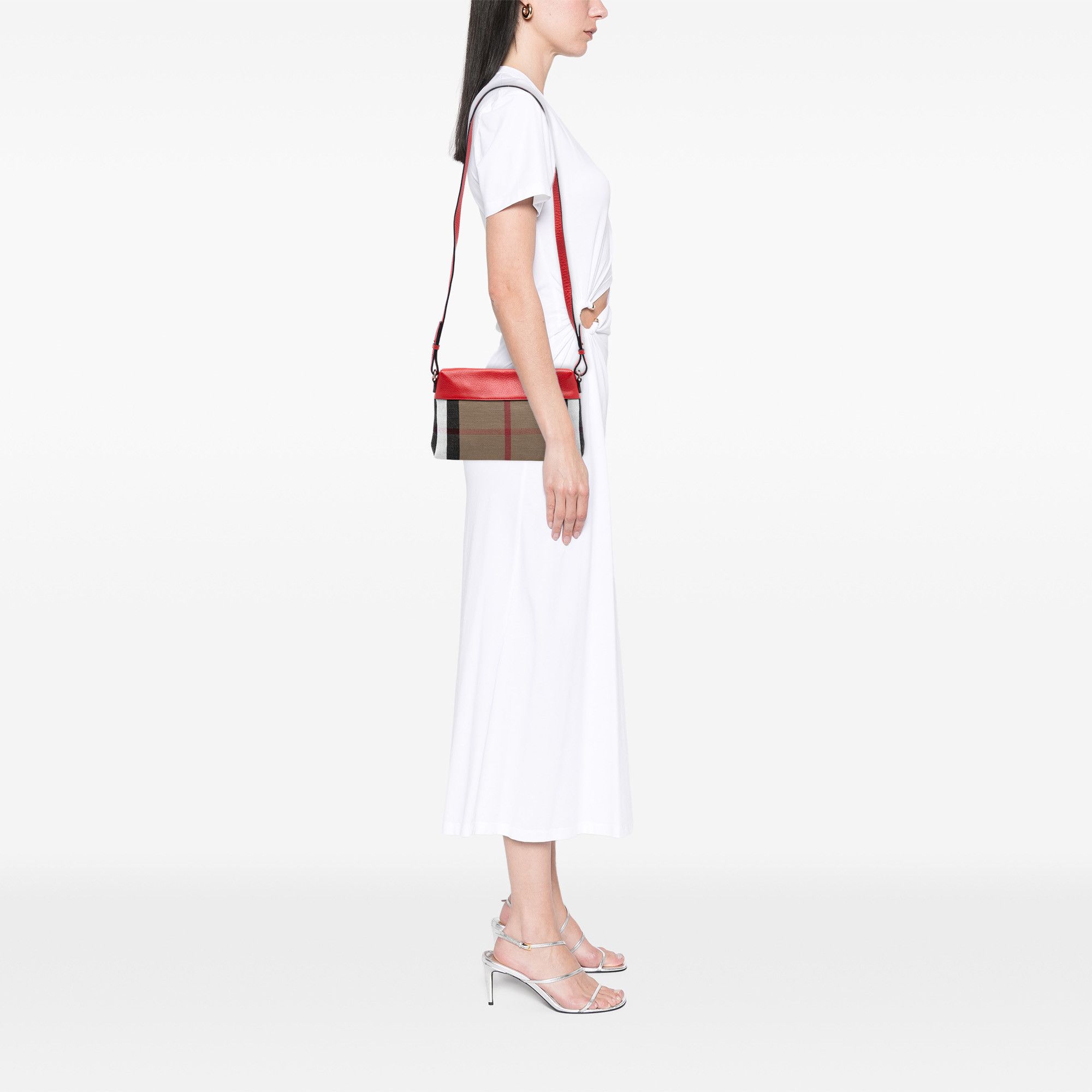 Burberry Burberry Small Mega Check Canvas Farley Crossbody Size ONE SIZE - 7 Thumbnail