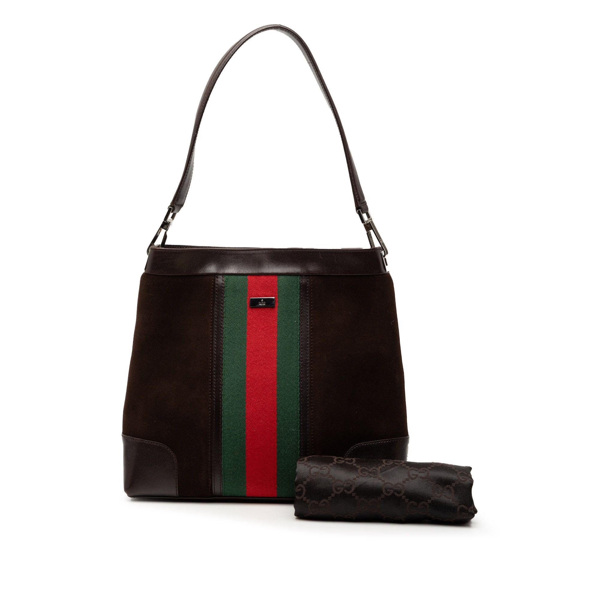 Gucci Gucci Suede Web Shoulder Bag Size ONE SIZE - 9 Thumbnail