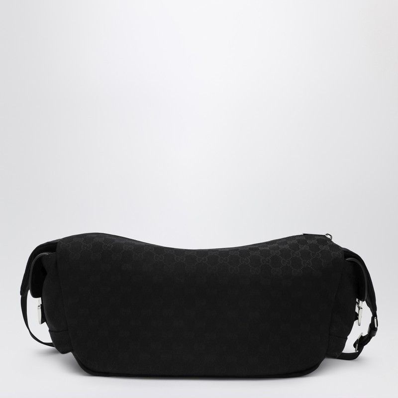 Gucci Gucci Large Black Crossbody Bag In Gg Fabric Size ONE SIZE - 2 Thumbnail