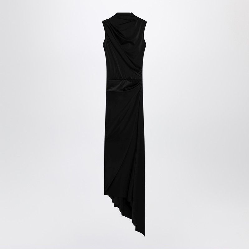 Balenciaga Balenciaga Black Draped Midi Dress Size S / US 4 / IT 40 - 2 Thumbnail