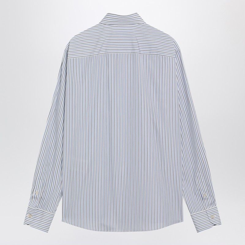 Valentino Valentino Ivory Shirt With Light Blue And Blue Stripes Size US M / EU 48-50 / 2 - 2 Thumbnail