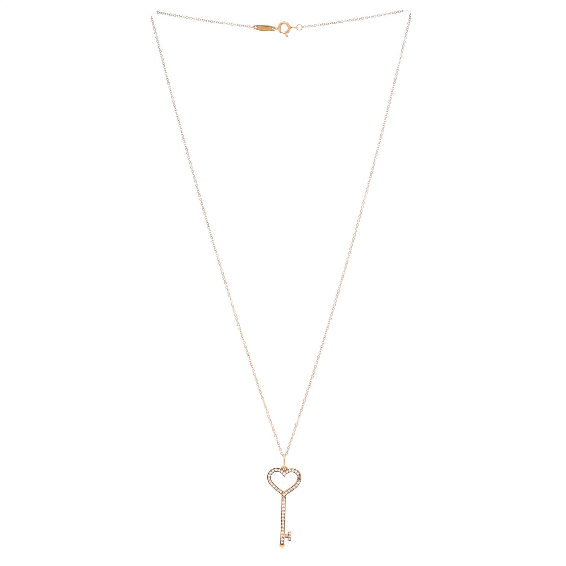 Tiffany & Co. Open Heart Key Pendant Necklace Size ONE SIZE - 3 Thumbnail