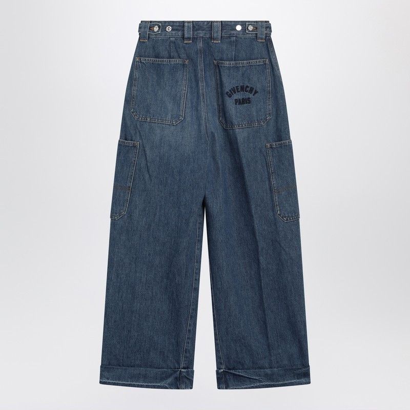 Givenchy Givenchy Cropped Cocoon Cargo Jeans In Medium Blue Size 26" / US 2 / IT 38 - 2 Thumbnail