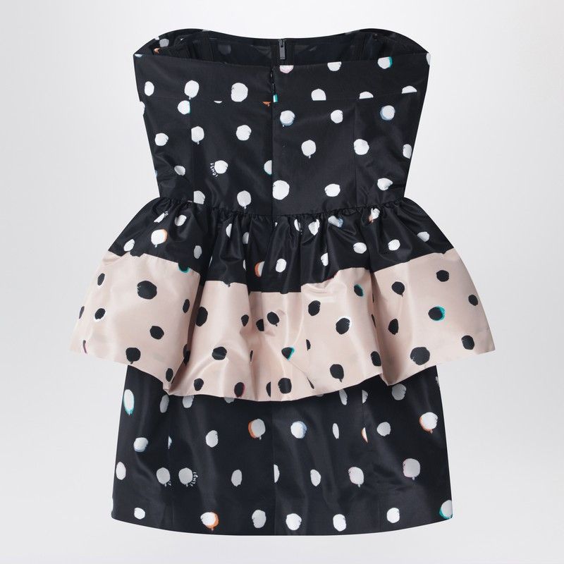 Fendi Fendi Black Printed Taffeta Dress Size XS / US 0-2 / IT 36-38 - 2 Thumbnail