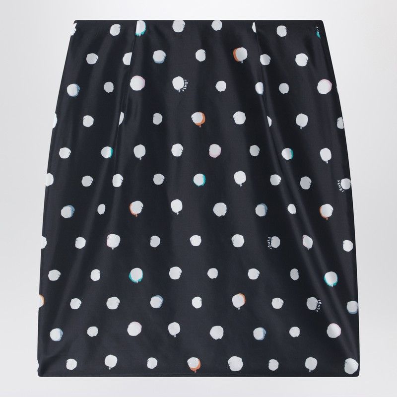 Fendi Fendi Black Printed Taffeta Skirt Size 30" / US 8 / IT 44 - 2 Thumbnail