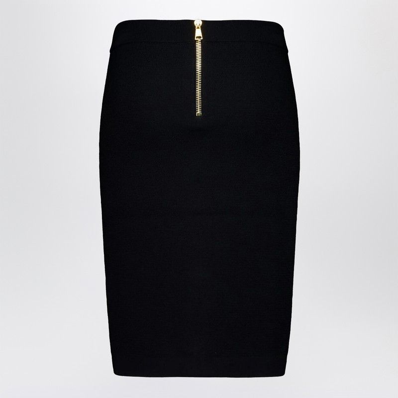 Balmain Balmain Black Tweed Pencil Skirt Size 34" / US 12 / IT 48 - 2 Thumbnail