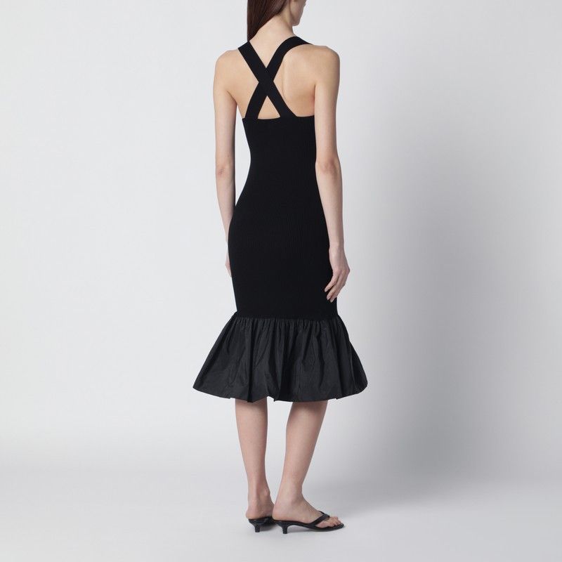 Patou Patou Black Dress With Faille Ruffle Hem Size ONE SIZE - 2 Thumbnail