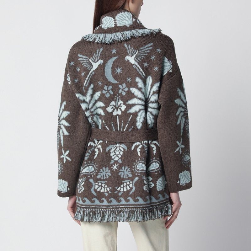 Alanui Alanui Echoes Of The Island Brown/Aquamarine Cardigan Size S / US 4 / IT 40 - 2 Thumbnail